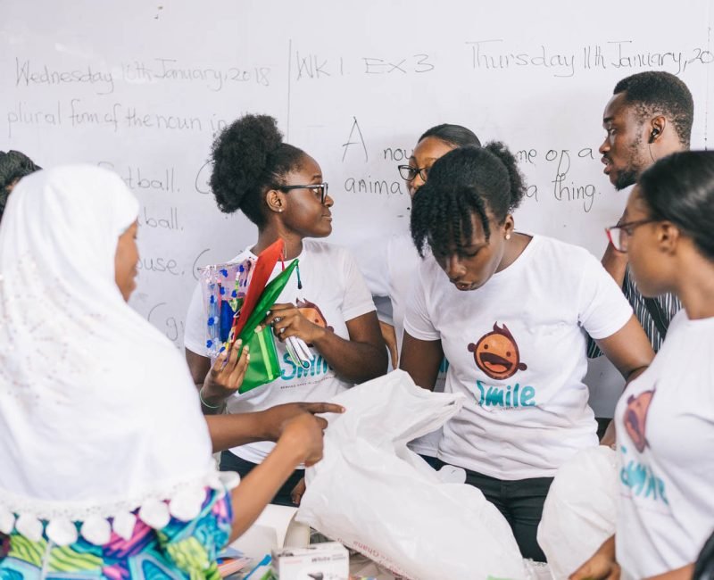 volunteer with smile ghana